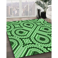 Patterned Green Rug, pat2362grn