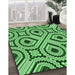 Patterned Green Rug in Family Room, pat2362grn