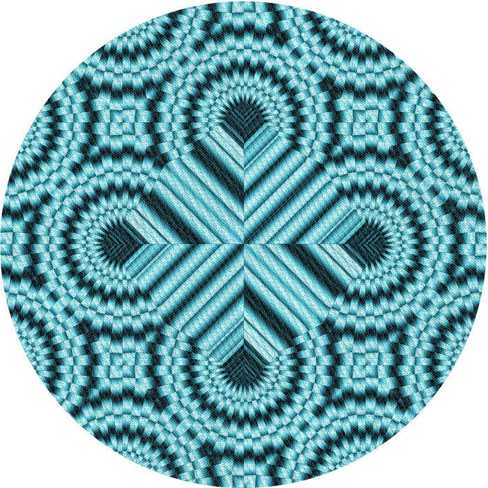 Square Machine Washable Transitional Teal Green Rug in a Living Room, wshpat2362lblu