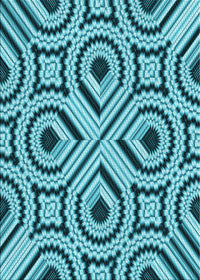 Machine Washable Transitional Teal Green Rug, wshpat2362lblu