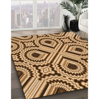 Patterned Yellow Orange Rug, pat2362org