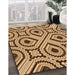 Patterned Yellow Orange Rug in Family Room, pat2362org