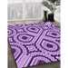 Patterned Pastel Purple Pink Rug in Family Room, pat2362pur