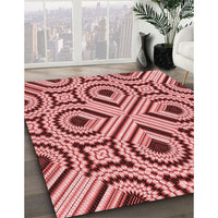 Patterned Pastel Pink Rug, pat2362rd