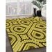 Patterned Bright Gold Yellow Rug in Family Room, pat2362yw