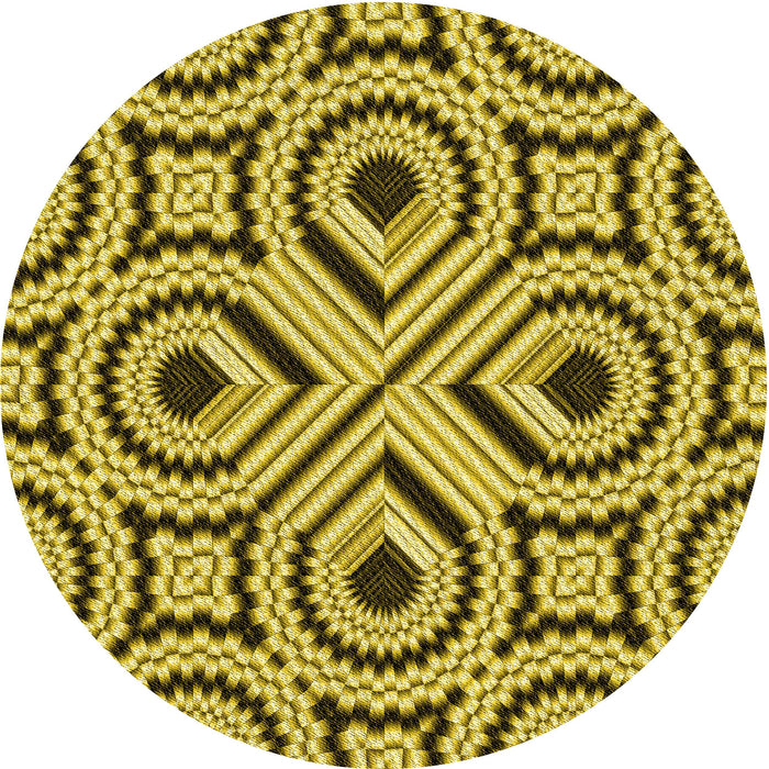 Square Patterned Bright Gold Yellow Rug, pat2362yw