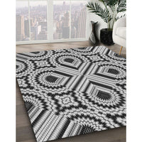 Patterned Light Black Novelty Rug, pat2362