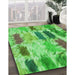 Patterned Emerald Green Rug in Family Room, pat2363grn