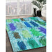 Machine Washable Transitional Blue Ivy Blue Rug in a Family Room, wshpat2363lblu