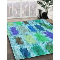 Patterned Blue Ivy Blue Rug, pat2363lblu