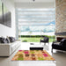 Square Patterned Red Rug in a Living Room, pat2363org