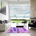 Machine Washable Transitional Violet Purple Rug in a Kitchen, wshpat2363pur