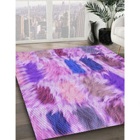 Patterned Violet Purple Rug, pat2363pur