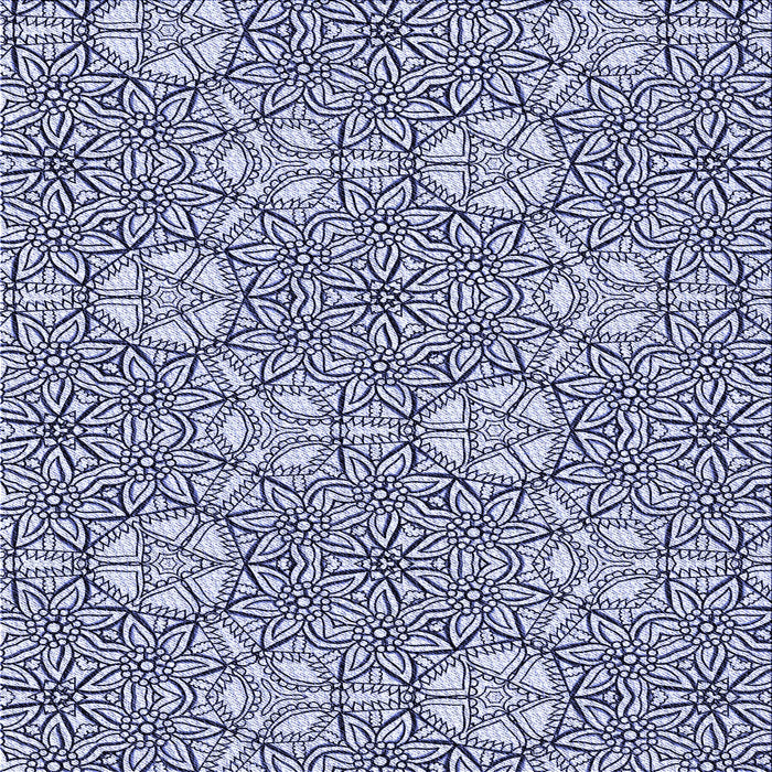 Round Machine Washable Transitional Blue Rug, wshpat2364blu