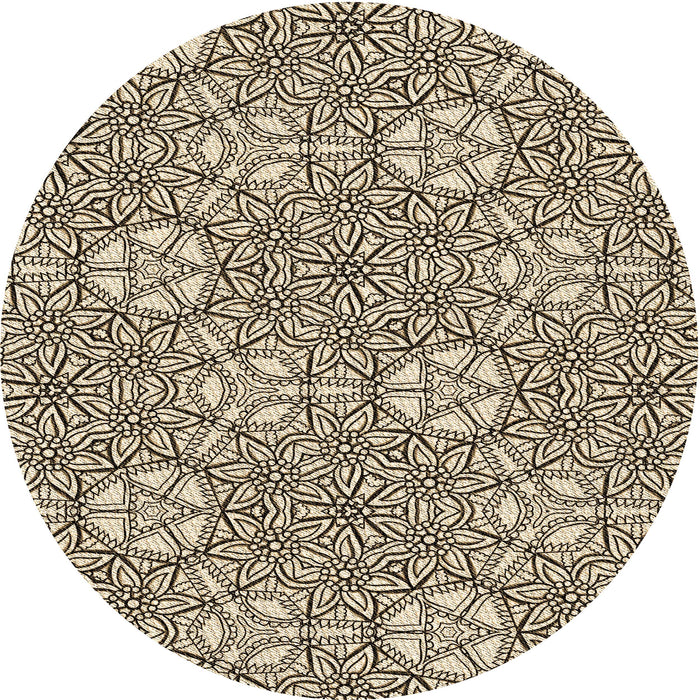 Square Patterned Vanilla Gold Rug, pat2364brn