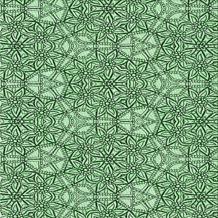 Round Patterned Pale Green Rug, pat2364grn