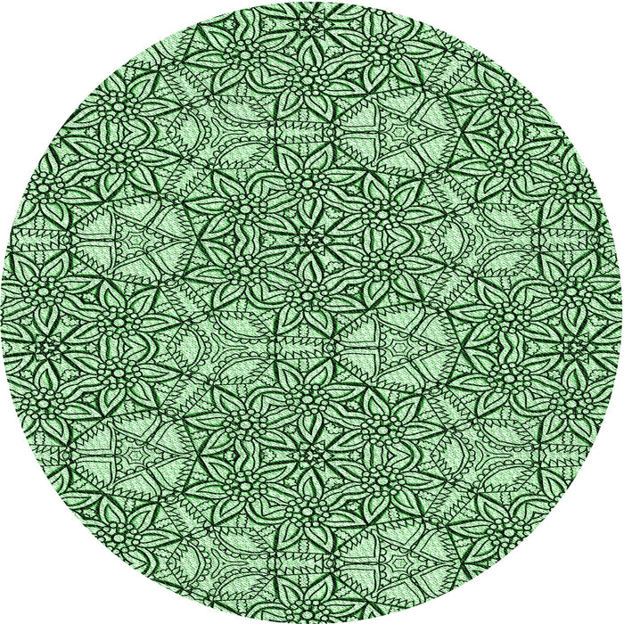Square Patterned Pale Green Rug, pat2364grn