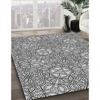 Patterned Light Black Rug, pat2364gry