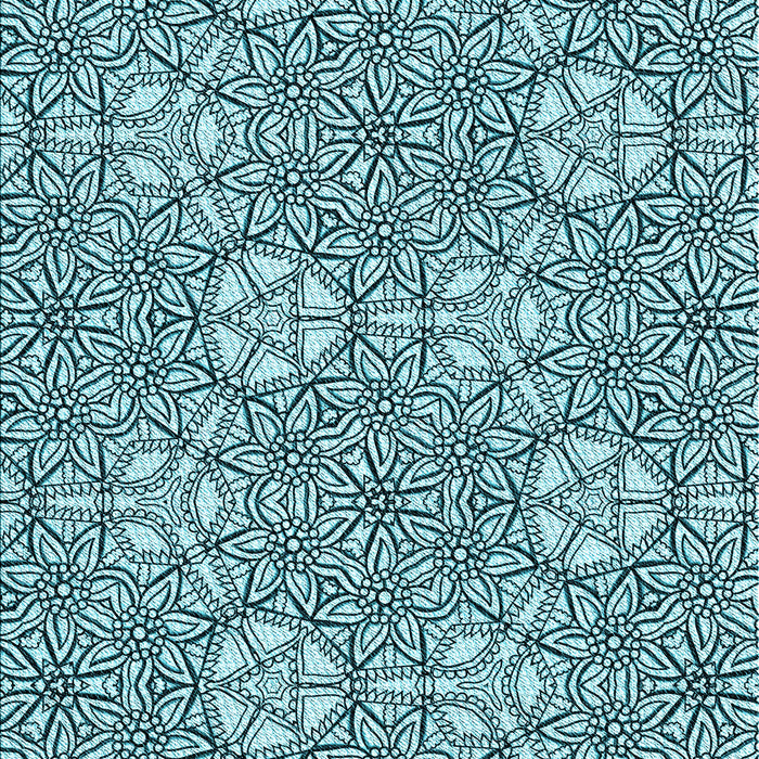 Patterned Medium Teal Green Rug, pat2364lblu