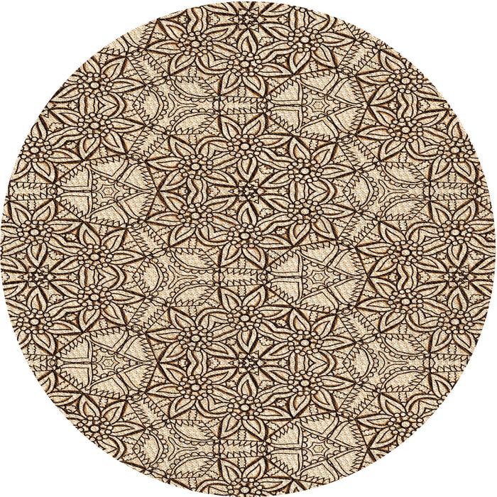 Square Patterned Khaki Gold Rug, pat2364org