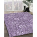 Patterned Purple Rug in Family Room, pat2364pur