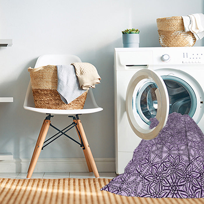 Machine Washable Transitional Purple Rug in a Washing Machine, wshpat2364pur