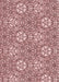 Machine Washable Transitional Pink Rug, wshpat2364rd