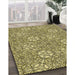 Machine Washable Transitional Mustard Yellow Rug in a Family Room, wshpat2364yw