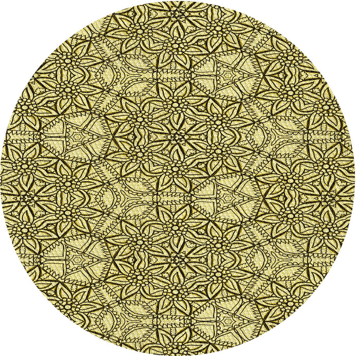 Square Patterned Mustard Yellow Rug, pat2364yw