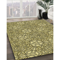 Patterned Mustard Yellow Rug, pat2364yw