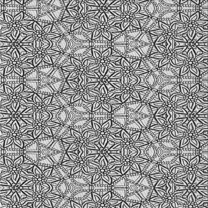 Square Patterned Platinum Gray Novelty Rug, pat2364