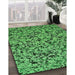 Machine Washable Transitional Deep Emerald Green Rug in a Family Room, wshpat2365grn