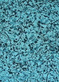 Machine Washable Transitional Teal Green Rug, wshpat2365lblu