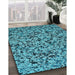 Machine Washable Transitional Teal Green Rug in a Family Room, wshpat2365lblu