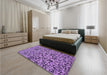 Patterned Violet Purple Rug in a Bedroom, pat2365pur