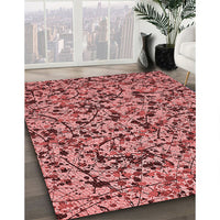 Patterned Light Coral Pink Rug, pat2365rd