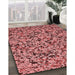Patterned Light Coral Pink Rug in Family Room, pat2365rd