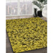 Patterned Deep Yellow Rug in Family Room, pat2365yw