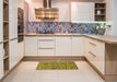 Patterned Deep Yellow Rug in a Kitchen, pat2365yw