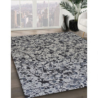 Patterned Silver Gray Novelty Rug, pat2365