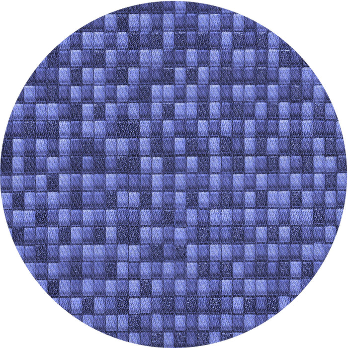 Square Patterned Light Slate Blue Rug, pat2366blu