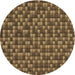 Square Patterned Cinnamon Brown Rug, pat2366brn