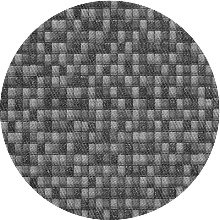 Square Patterned Gunmetal Gray Rug, pat2366gry