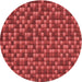 Square Patterned Red Rug, pat2366rd