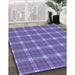 Machine Washable Transitional Slate Blue Rug in a Family Room, wshpat2367blu