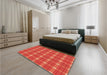 Patterned Bright Orange Rug in a Bedroom, pat2367org