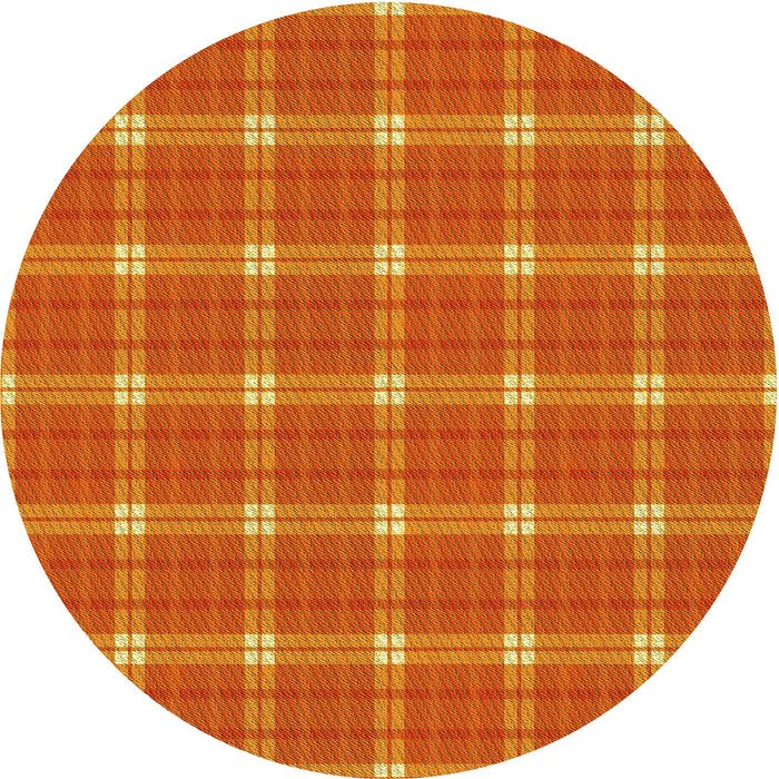 Square Patterned Neon Orange Rug, pat2367yw