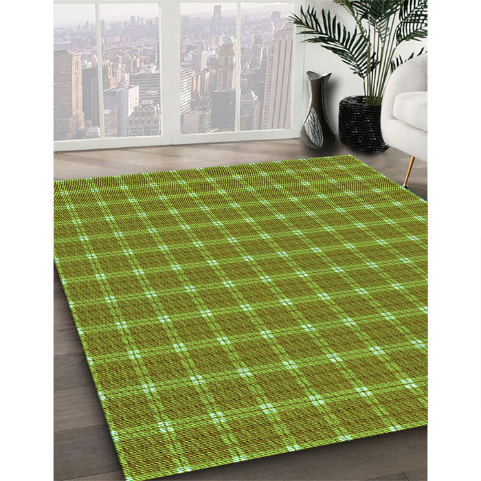 Patterned Pistachio Green Rug in Family Room, pat2368grn