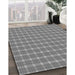 Patterned Dark Gray Rug in Family Room, pat2368gry