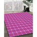 Patterned Deep Pink Rug in Family Room, pat2368pur